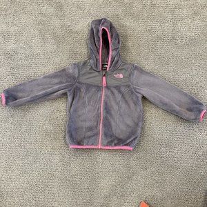 4T Girls The North Face Grey Pink Trim Hoodie
